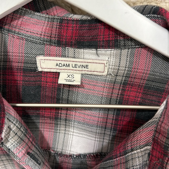 Adam Levine plaid red black and white button down size xs - Picture 3 of 7